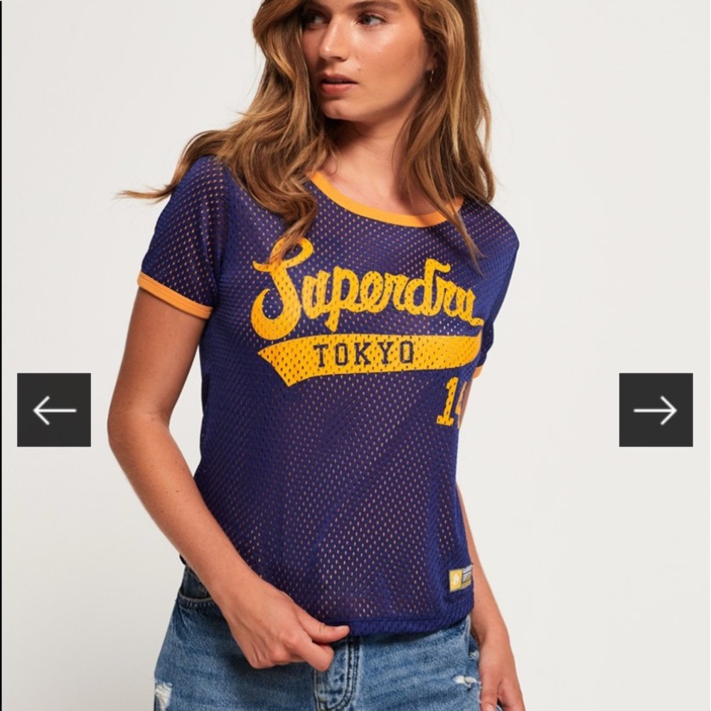 Superdry Reversible Jersey Mesh Shirt Size US 6